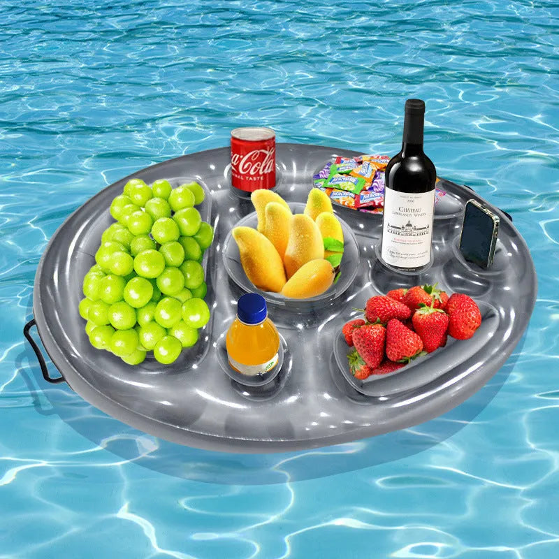 Inflatable PVC ice bar for parties with cup holders and a yellow beer steins ice bucket