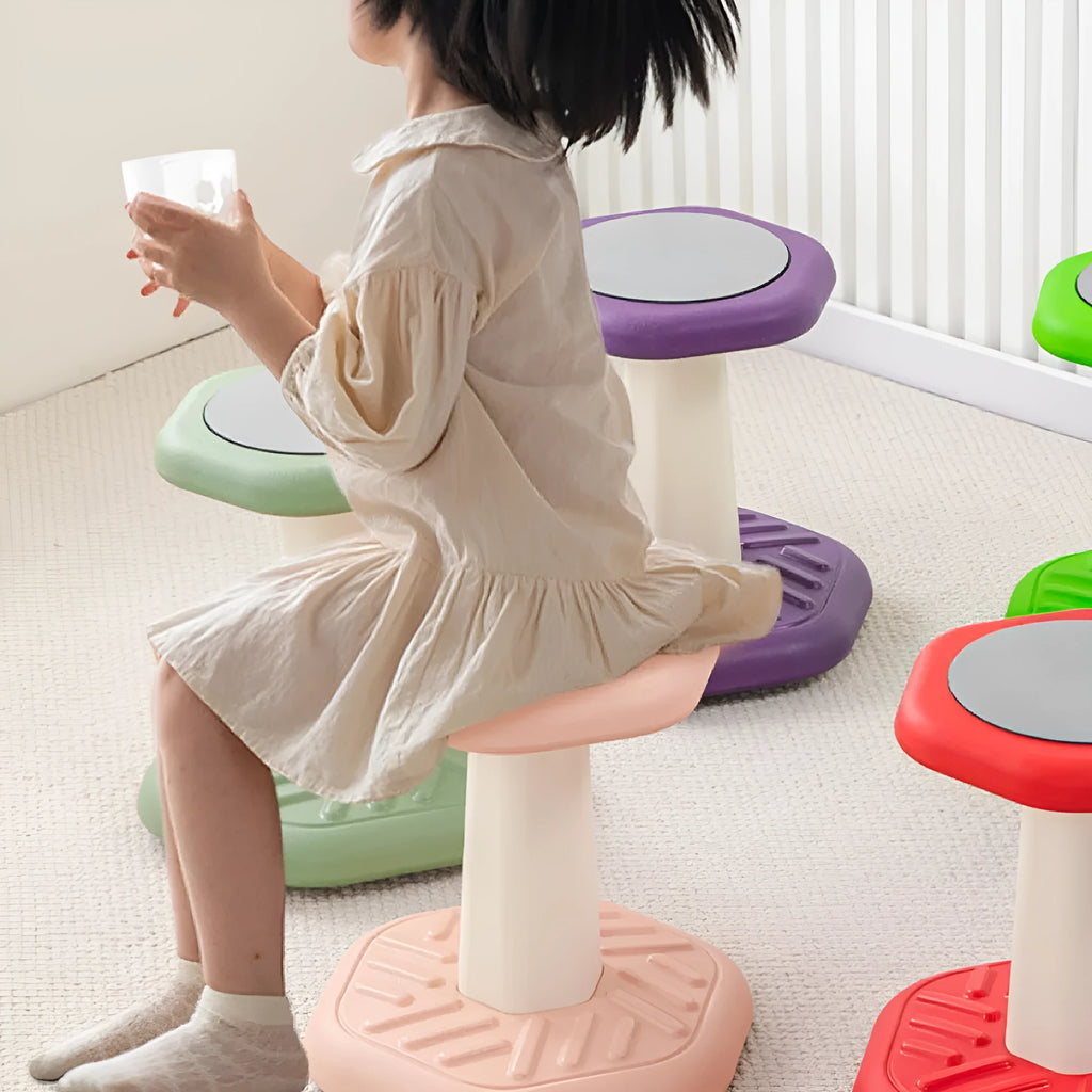 Children's multi-action correction rocking stool in plastic, available in seven colours