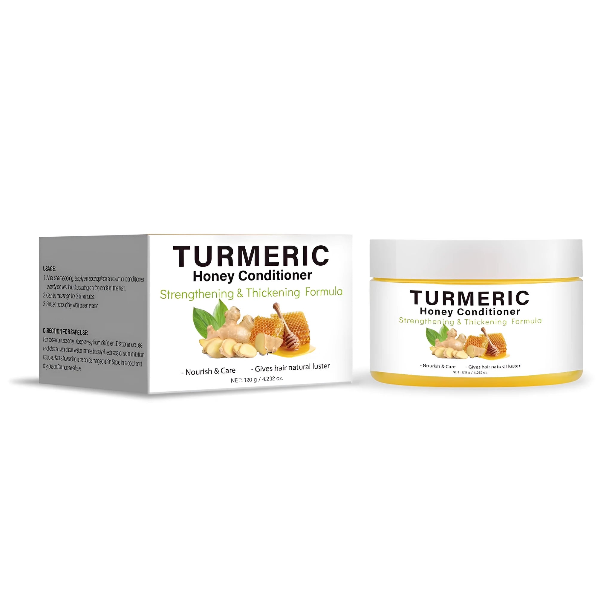 Turmeric Honey Conditioner 120g pot with honey and turmeric ingredients for hair conditioning