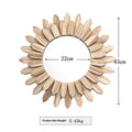 European-style solid wood handmade finish hanging mirror with baked colour, 30cm diameter, wall decoration for homestay entrance