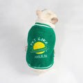 Fleece-lined cotton dog winter coat in green, suitable for sizes L to 4XL