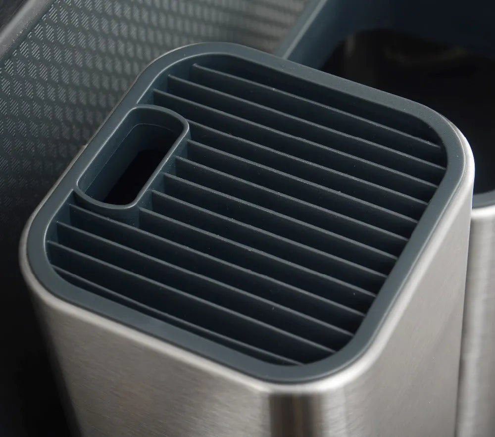 Multifunctional kitchen tool holder with detachable draining base in black and white options