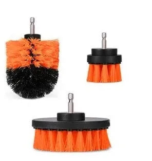Multifunctional electric drill brush set with PP bristle heads for cleaning kitchen floor and car tyres
