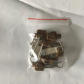 Plastic and metal zipper head replacement kit in brown, black and half black colour options, snap-on design