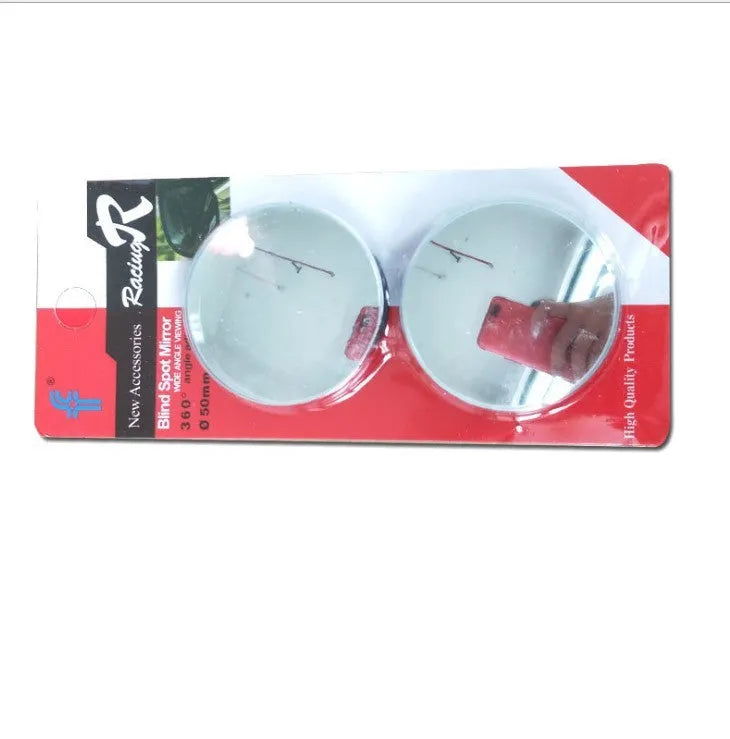 Silver car reflective rearview mirror 5cm 360 degree adjustable blind spot mirror with convex glass surface