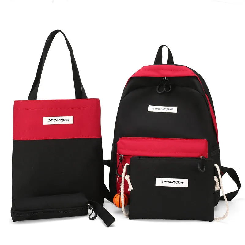 Canvas backpack for women medium 20-35L square shape zipper closure with soft handle and air cushion strap