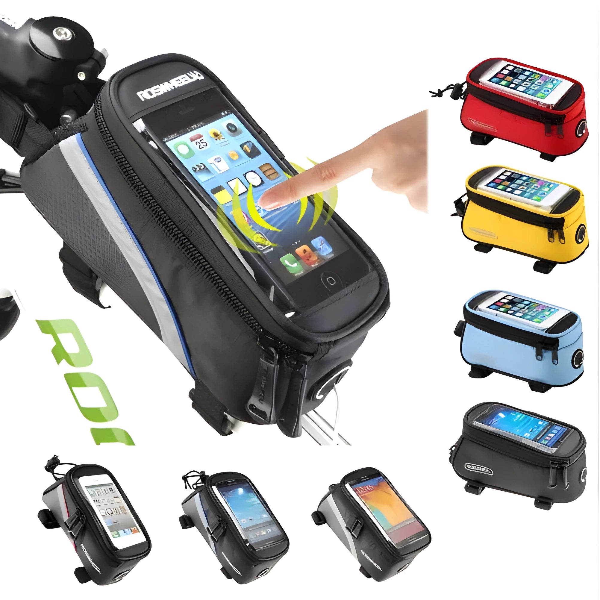 ROSWHEEL bicycle frame phone holder bag for iPhone in multiple colour options
