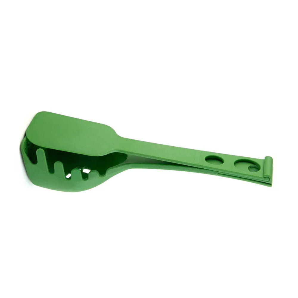 Plastic multifunction kitchen spoon set with spatula and spaghetti spoon measuring 30.5cm and 28cm