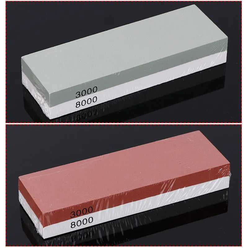 Green white double-sided 3000/8000 grit white corundum whetstone 215x95x23 mm