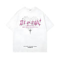 Men's retro design printed cotton t-shirt in loose fit with short sleeves