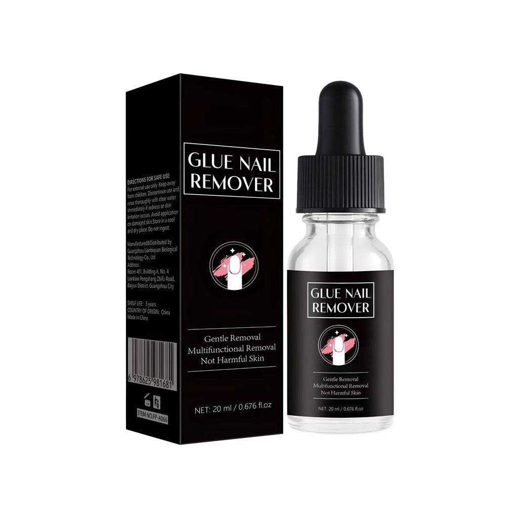 20ml bottle of FP-A066 nail glue remover with precision applicator for acrylic and false nails.
