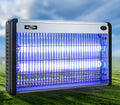 Indoor electric mosquito killing lamp with a protective grid, available in multiple wattages for home and restaurant use.