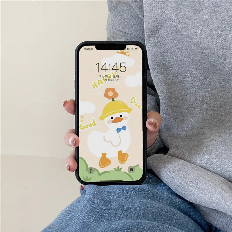 Black plush fairy funny phone case back cover for iPhone