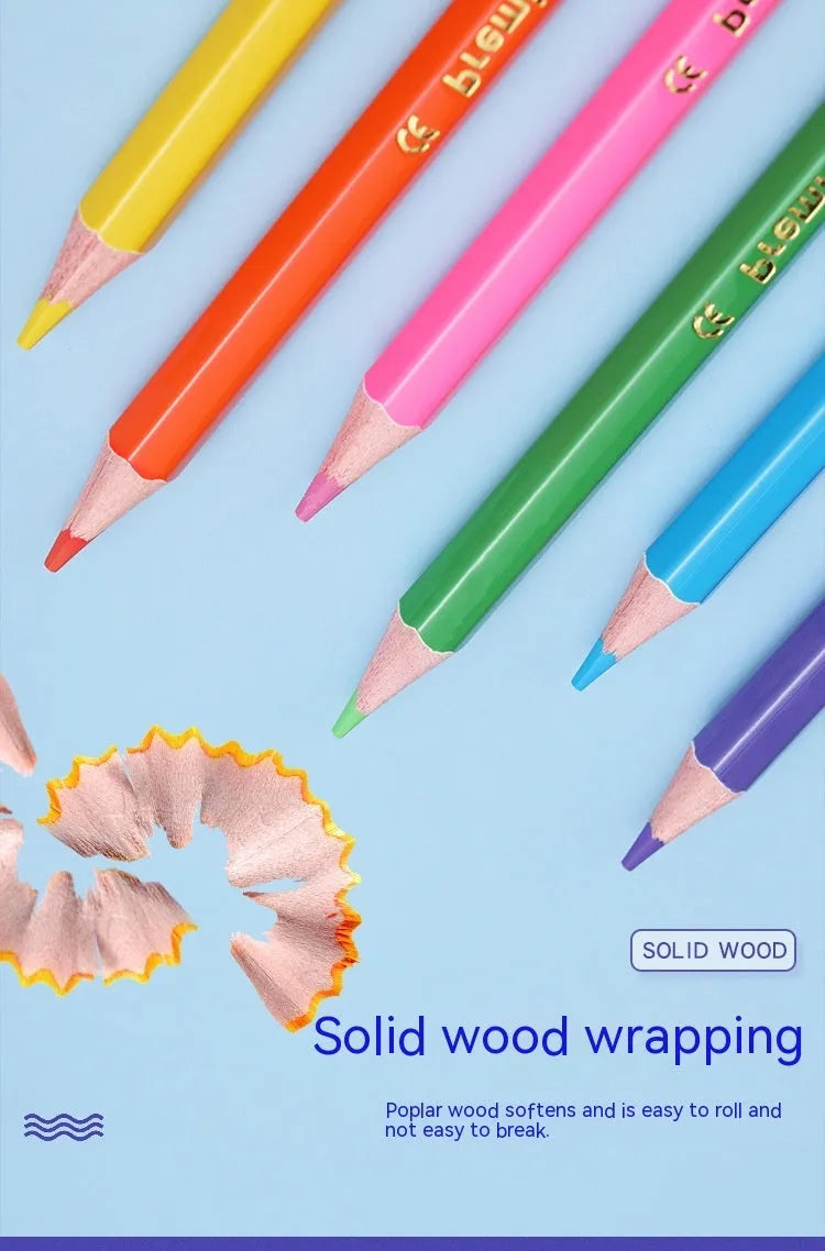 Wooden colour pencil set with double head leads in studio setting