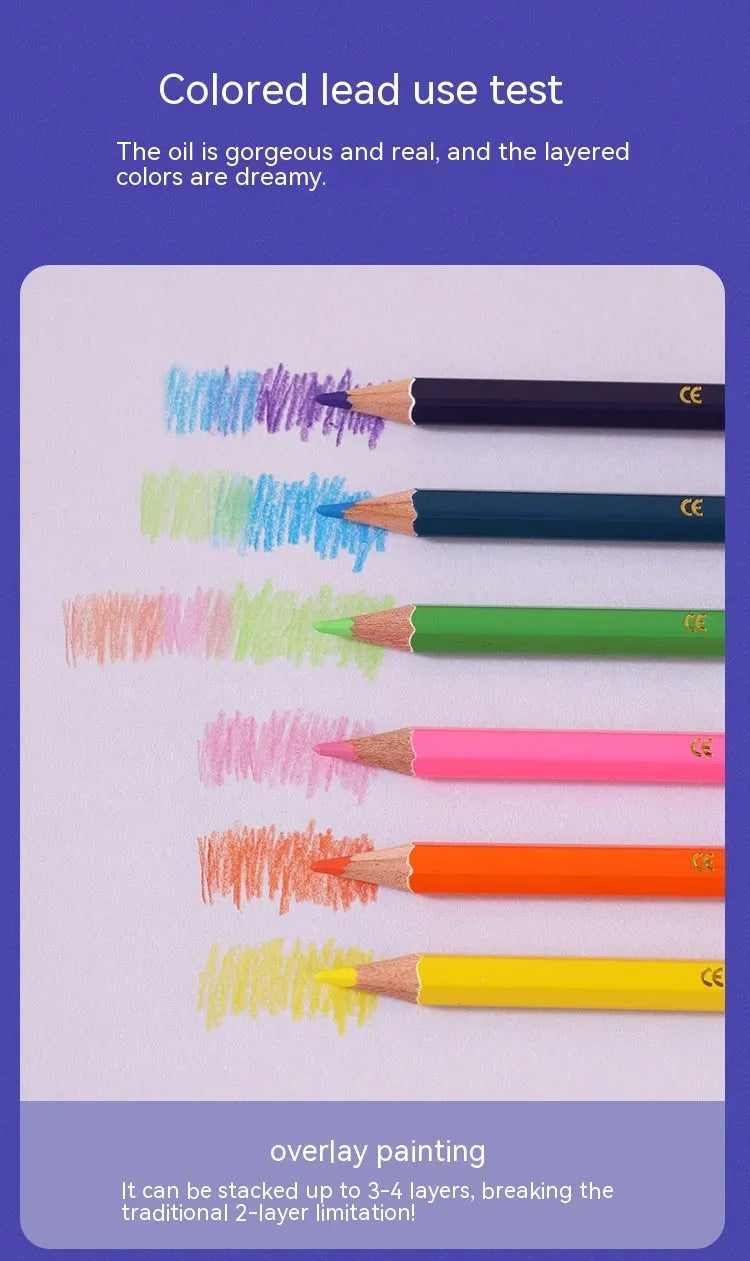 Wooden colour pencil set with double head leads in studio setting