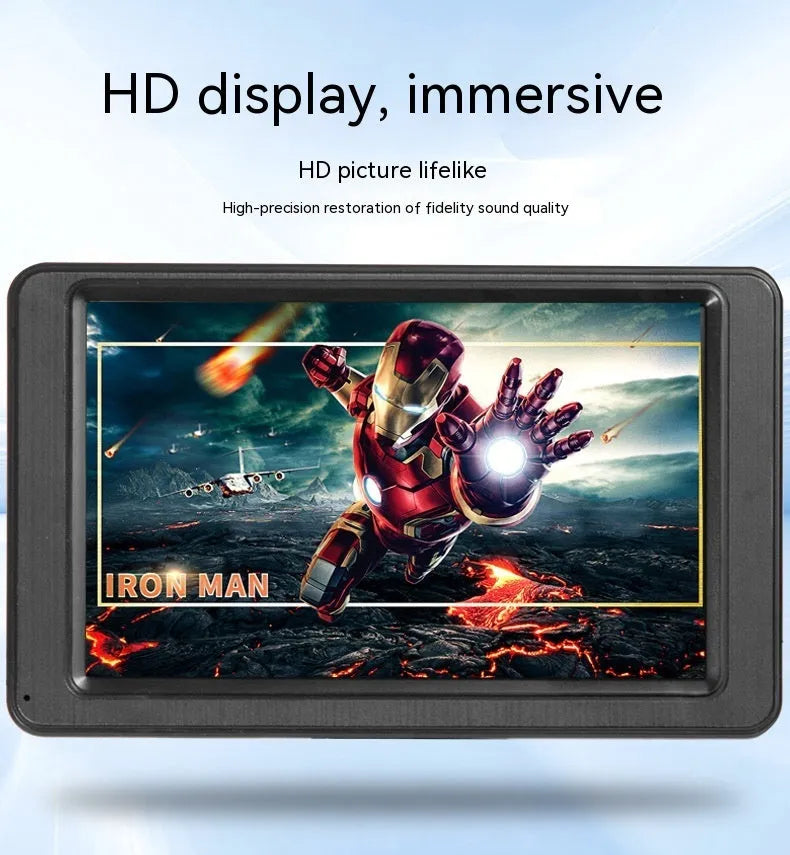 Portable vehicle-mounted MP5 player 7-inch LCD screen black colour with bracket and cables