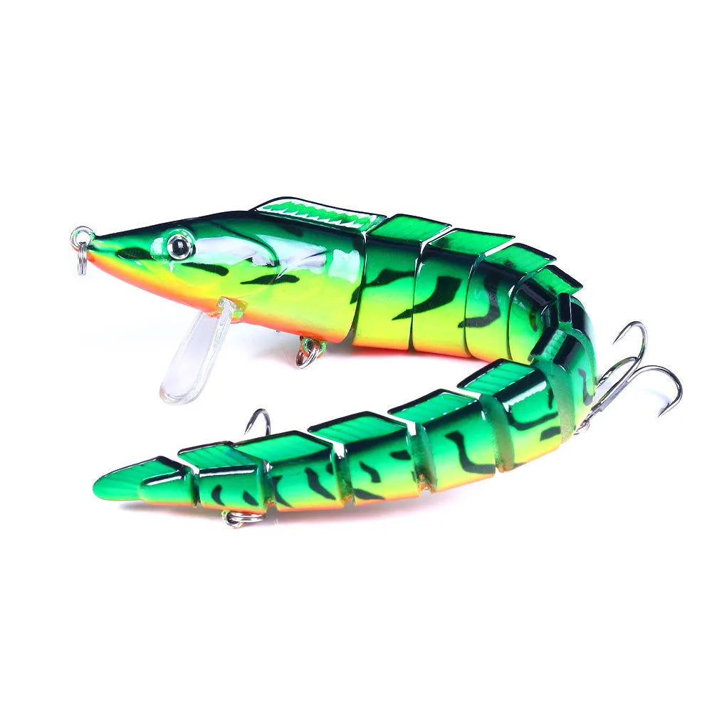 Multi-section soft plastic loach fishing lure measuring 23cm in length.