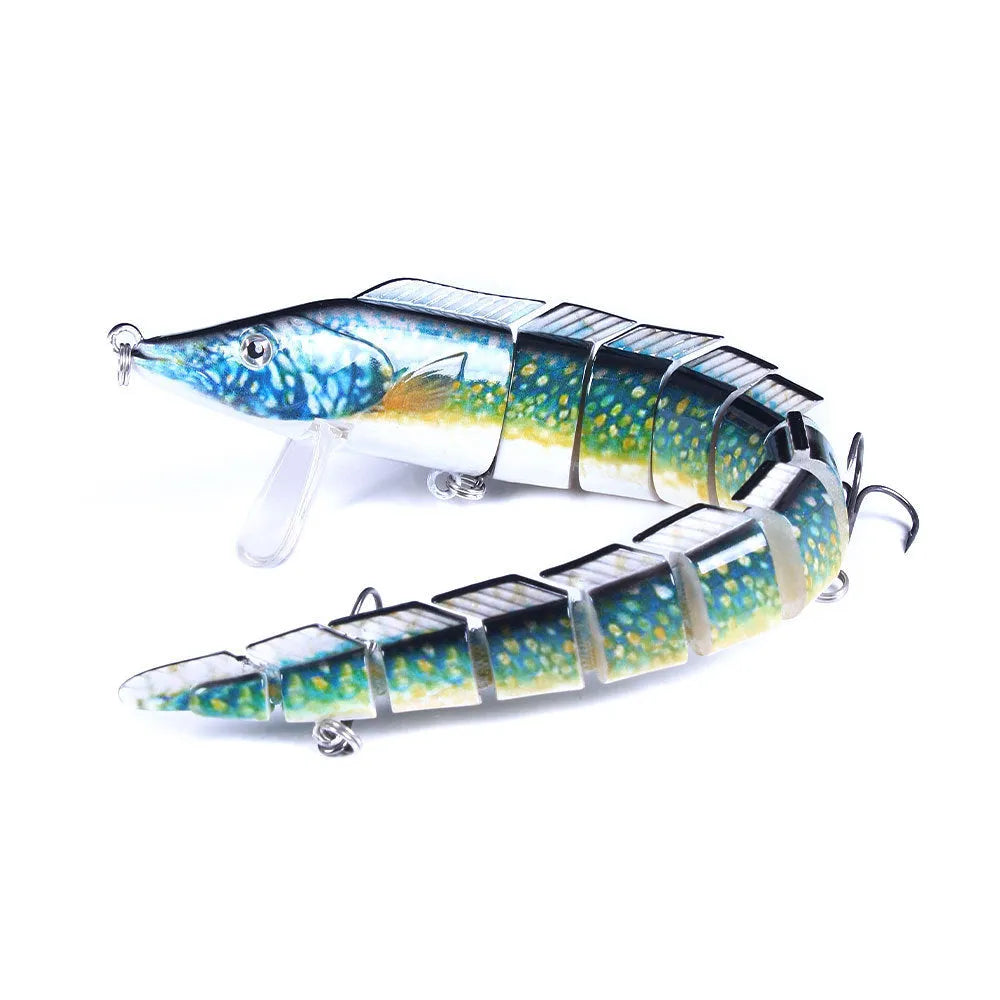 Multi-section soft plastic loach fishing lure measuring 23cm in length.