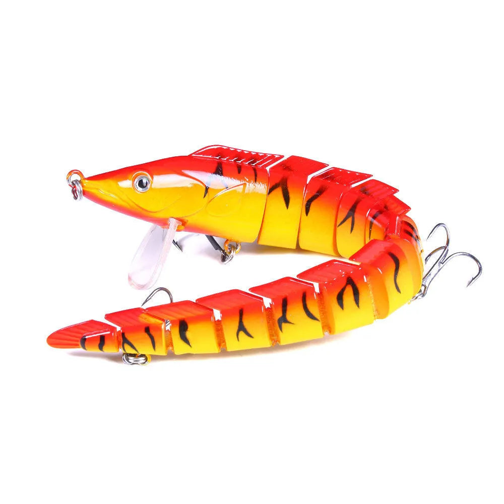 Multi-section soft plastic loach fishing lure measuring 23cm in length.