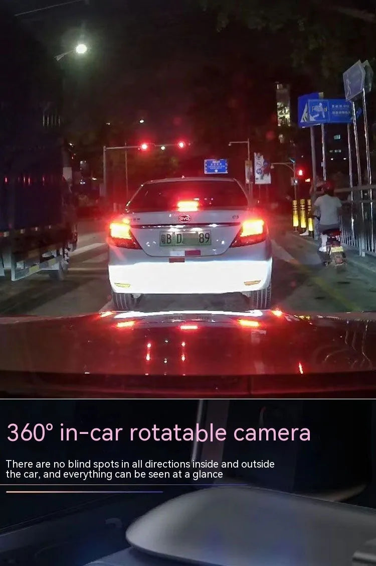 Dual-lens HD 3.5-inch driving recorder with 150-degree wide-angle lens and night vision for car use
