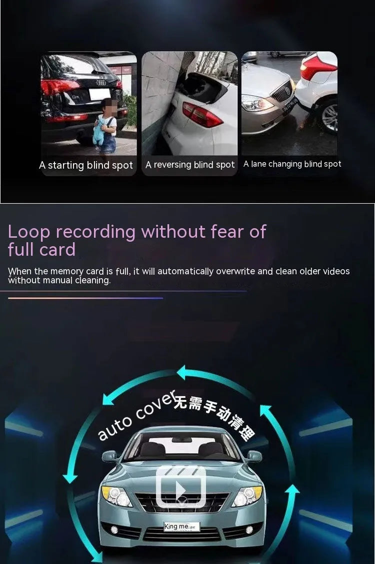 Dual-lens HD 3.5-inch driving recorder with 150-degree wide-angle lens and night vision for car use