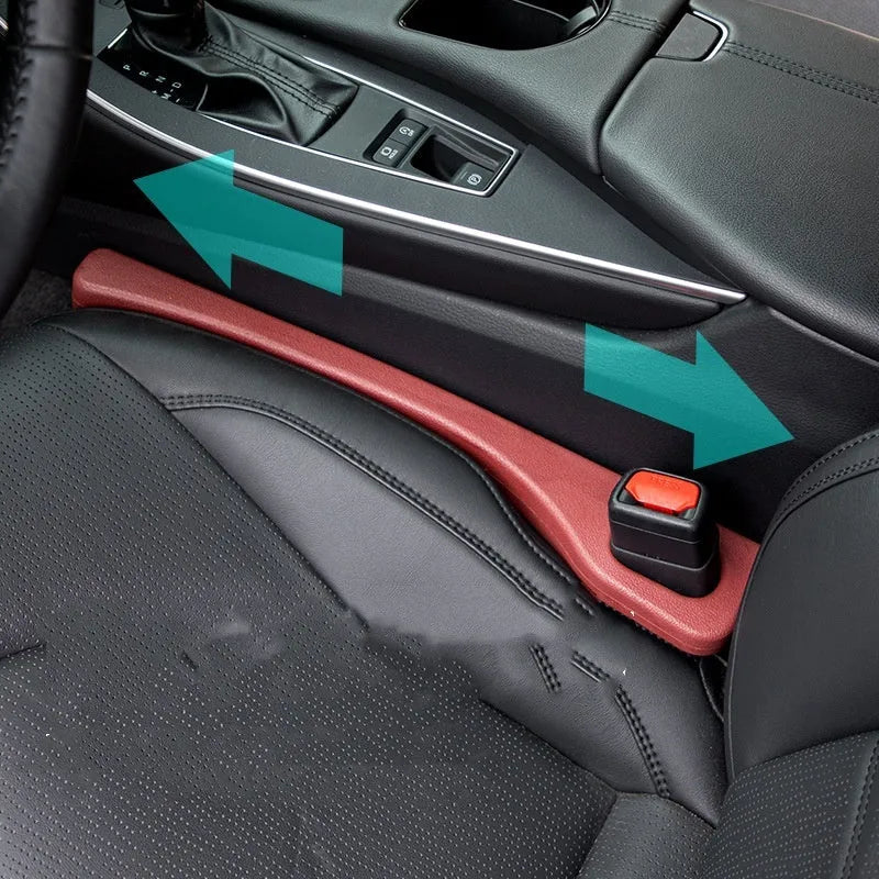 Car seat gap sealing strip made of waterproof polyresin in beige colour with handle