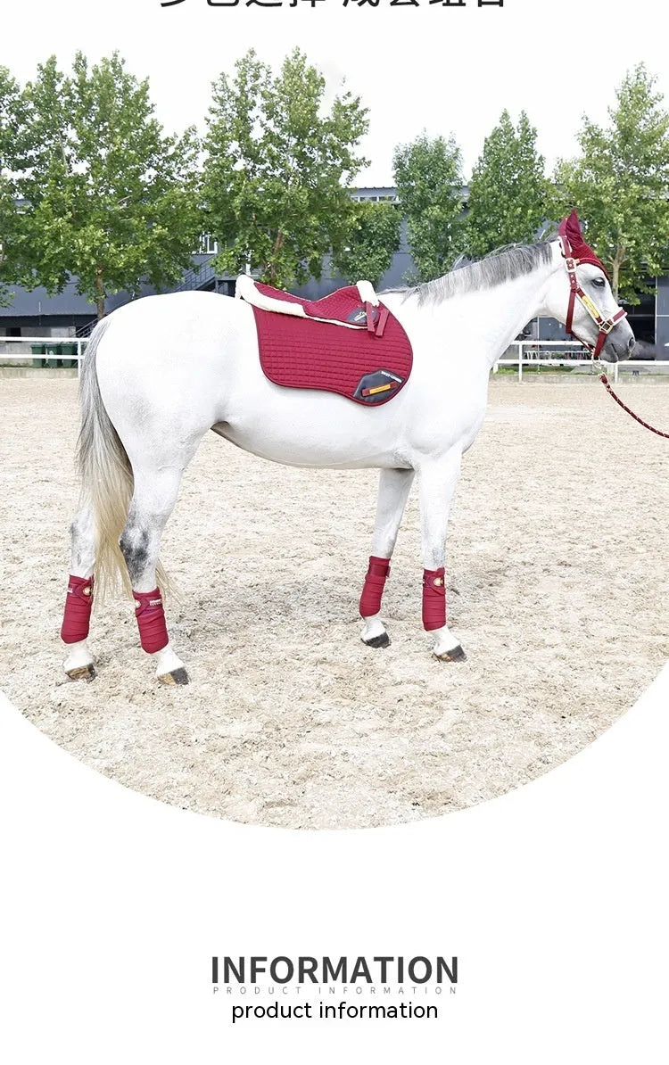 Wool riding saddle pad for equestrian and cycling waist protection in black colour.