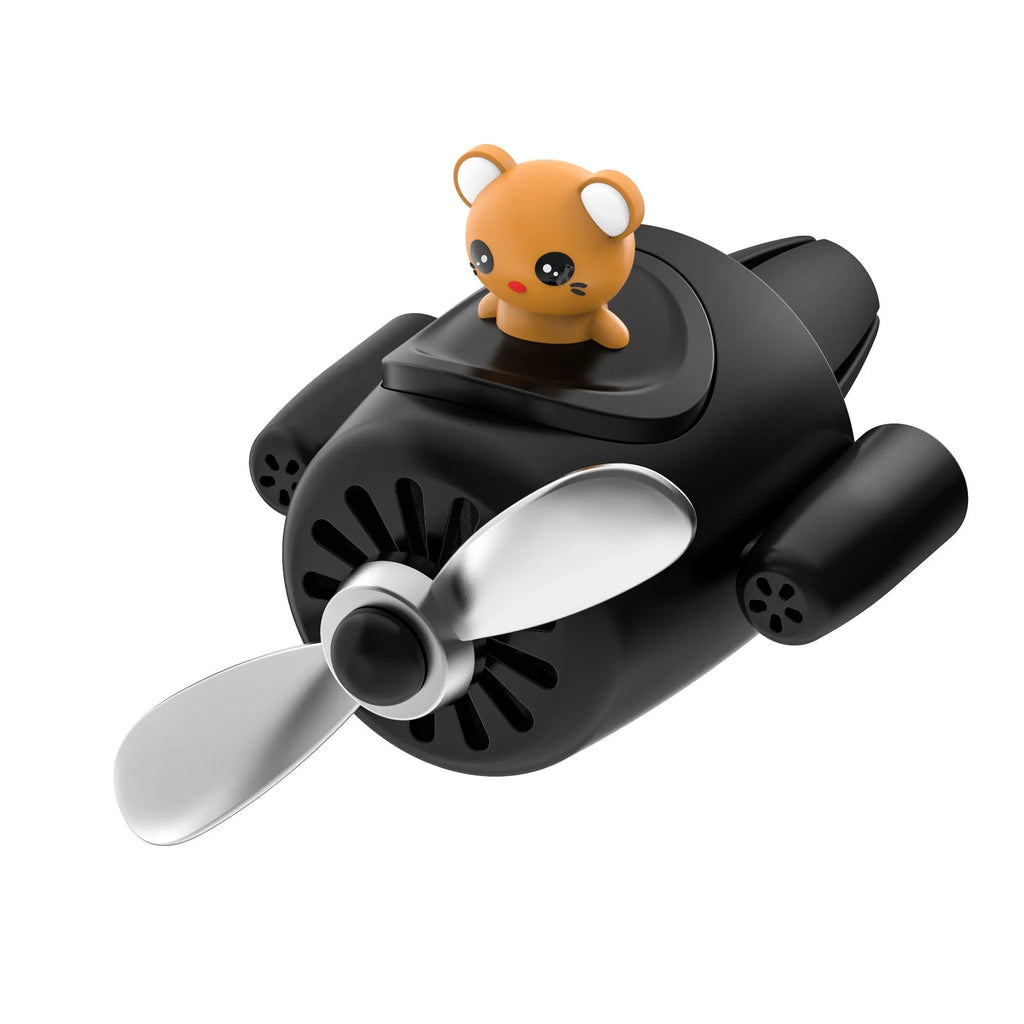 Cartoon airplane shaped plastic car air outlet aromatherapy diffuser in pink with three jasmine green tea fragrant slices