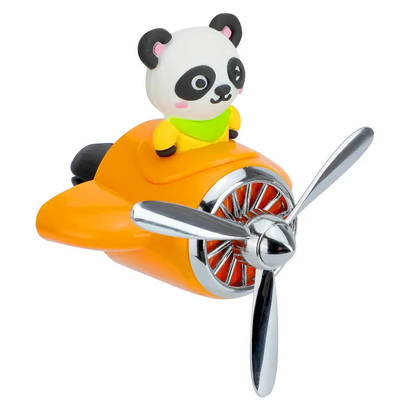 Cartoon airplane shaped plastic car air outlet aromatherapy diffuser in pink with three jasmine green tea fragrant slices
