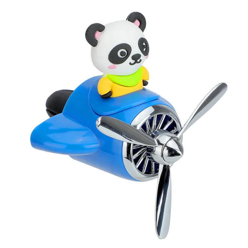 Cartoon airplane shaped plastic car air outlet aromatherapy diffuser in pink with three jasmine green tea fragrant slices