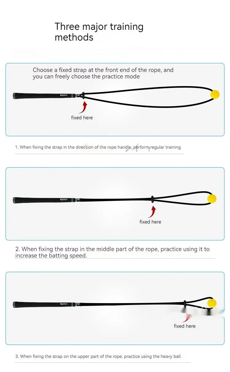 Black silicone golf swing correction rope trainer for physical practice