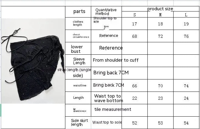 Black three-piece women's bikini swimsuit with separate top and shorts