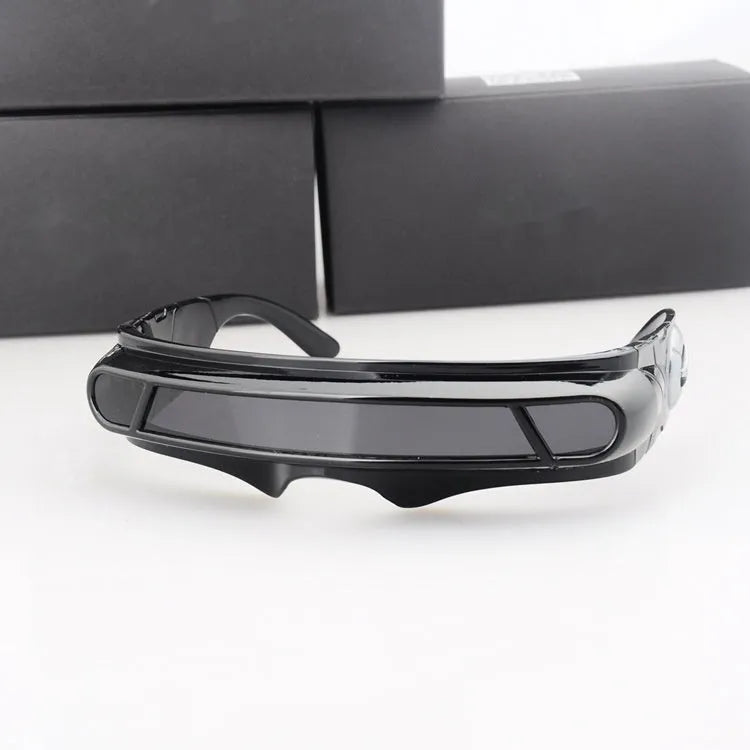 Black polarised sports sunglasses with full rim PC frame showing three lens colour options