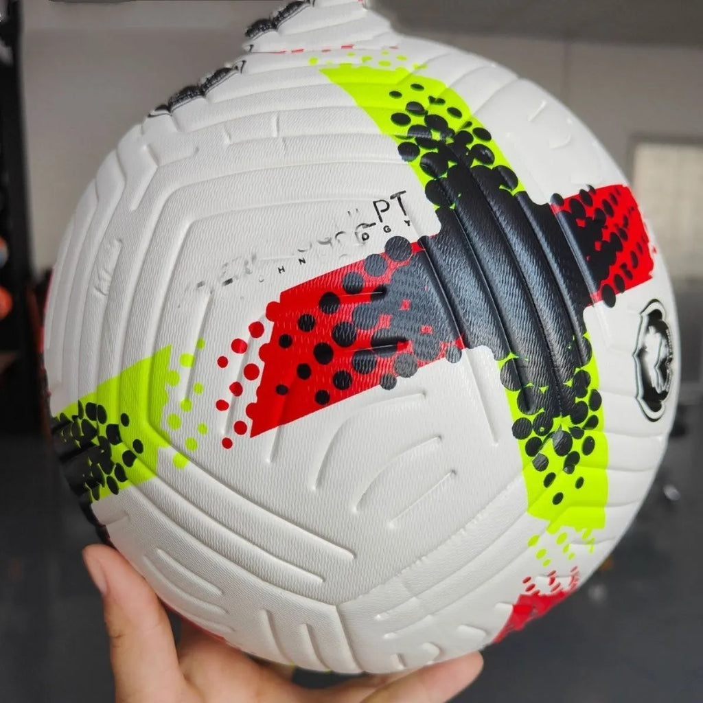 Fluorescent green size 5 PU football for club training and multi-sport activities