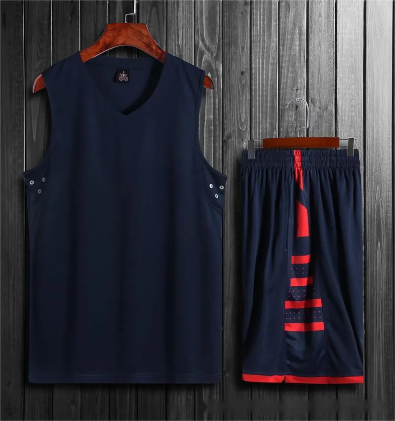 Black and white basketball training vest and pants set for sports and fitness