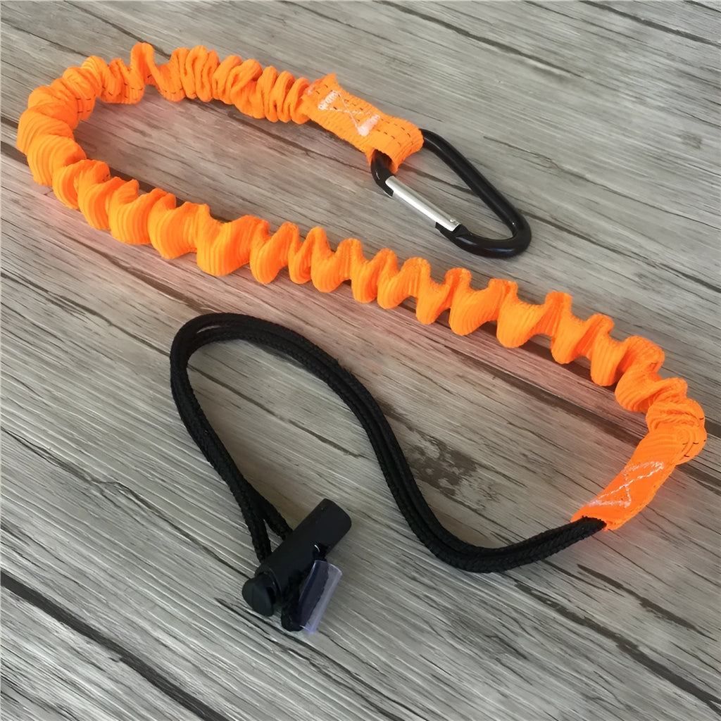 Orange 90cm fishing rod elastic anti-separation safety rope with 10kg tension