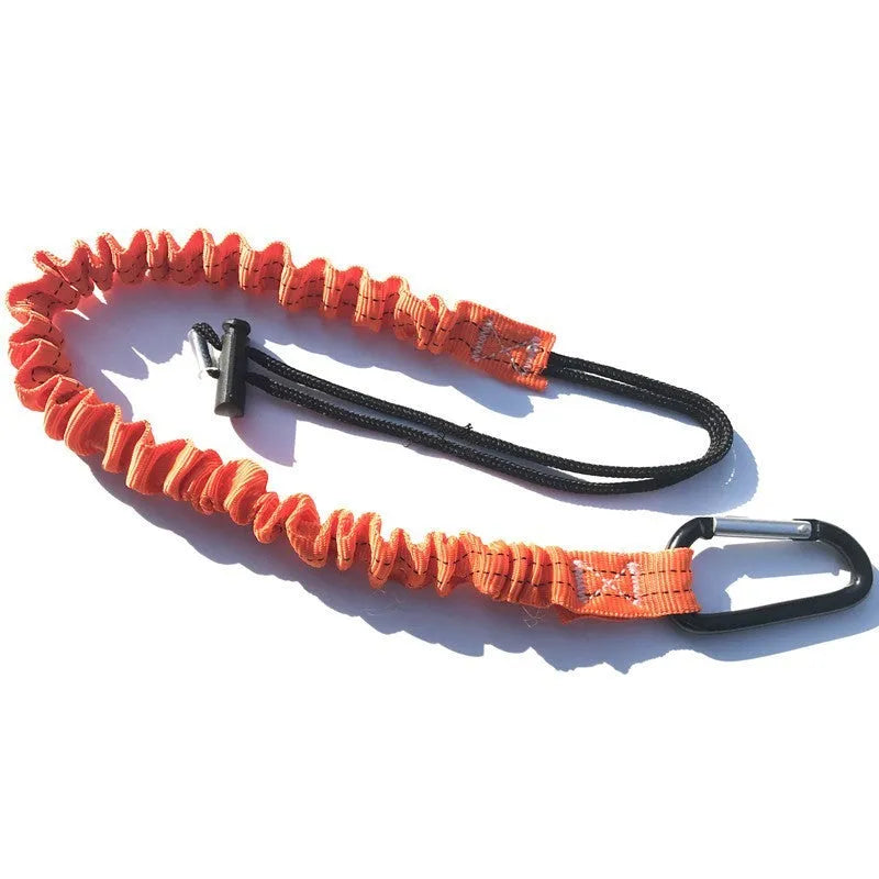 Orange 90cm fishing rod elastic anti-separation safety rope with 10kg tension