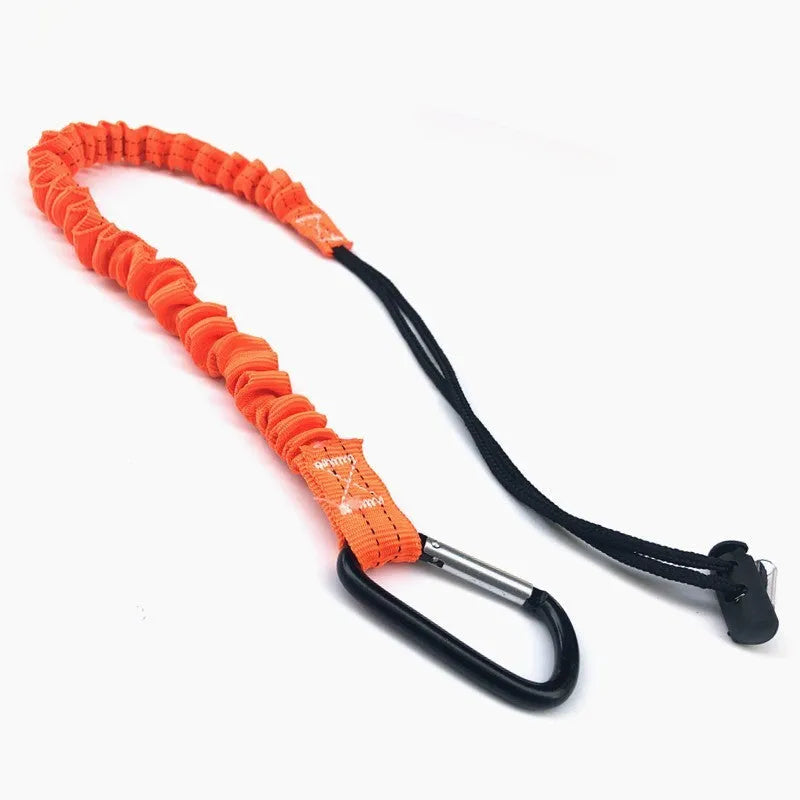 Orange 90cm fishing rod elastic anti-separation safety rope with 10kg tension