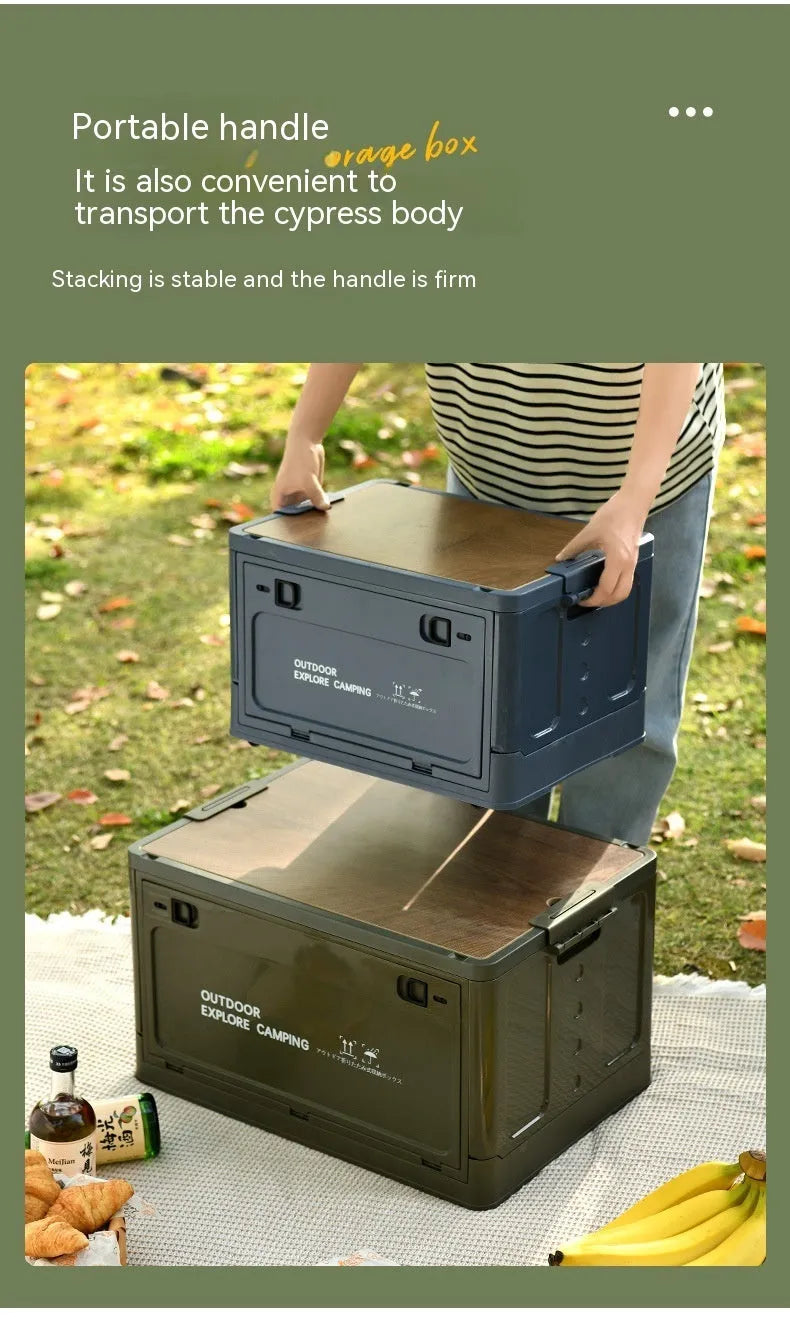 Large white foldable plastic storage box with 45L capacity for household organisation.