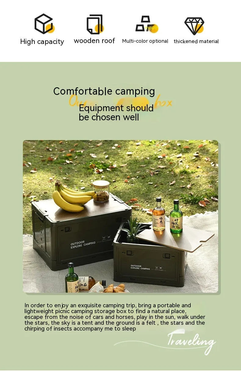 Large white foldable plastic storage box with 45L capacity for household organisation.