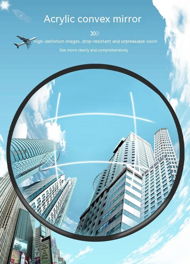 Black nylon wrist-mounted bicycle rear-view mirror shown on a cyclist's wrist.