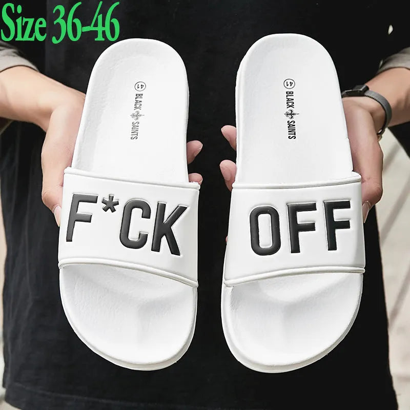 Men's large size open toe slippers with black viscose upper and rubber sole, shown on a white background.