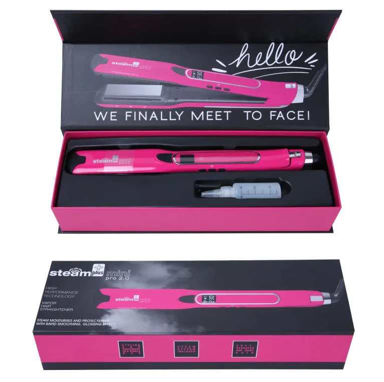 Mini steam splint spray hair straightener in purple, rose red or champagne colour with 200W power