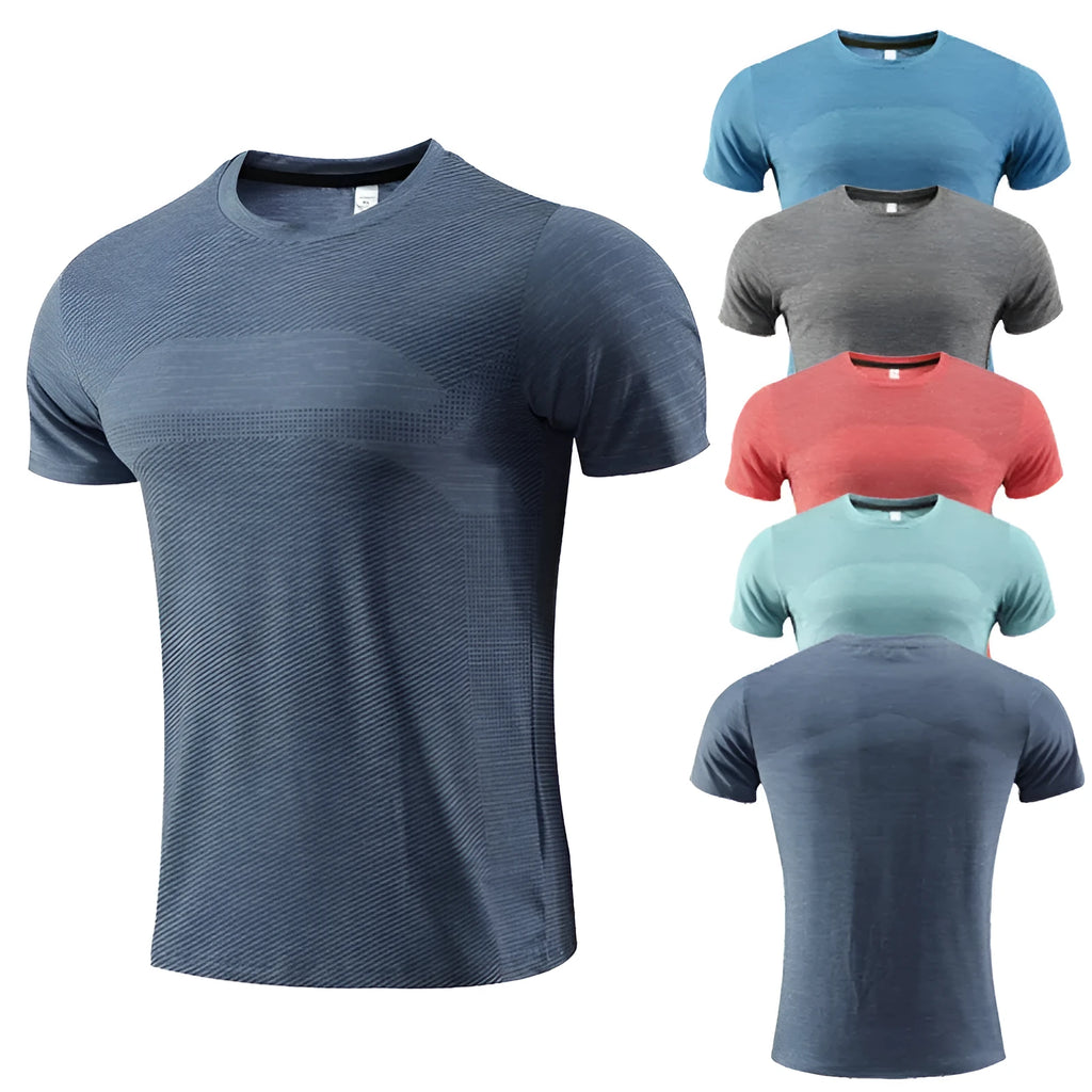 Polyester spandex workout T-shirt in multiple colours with short sleeves for running and basketball