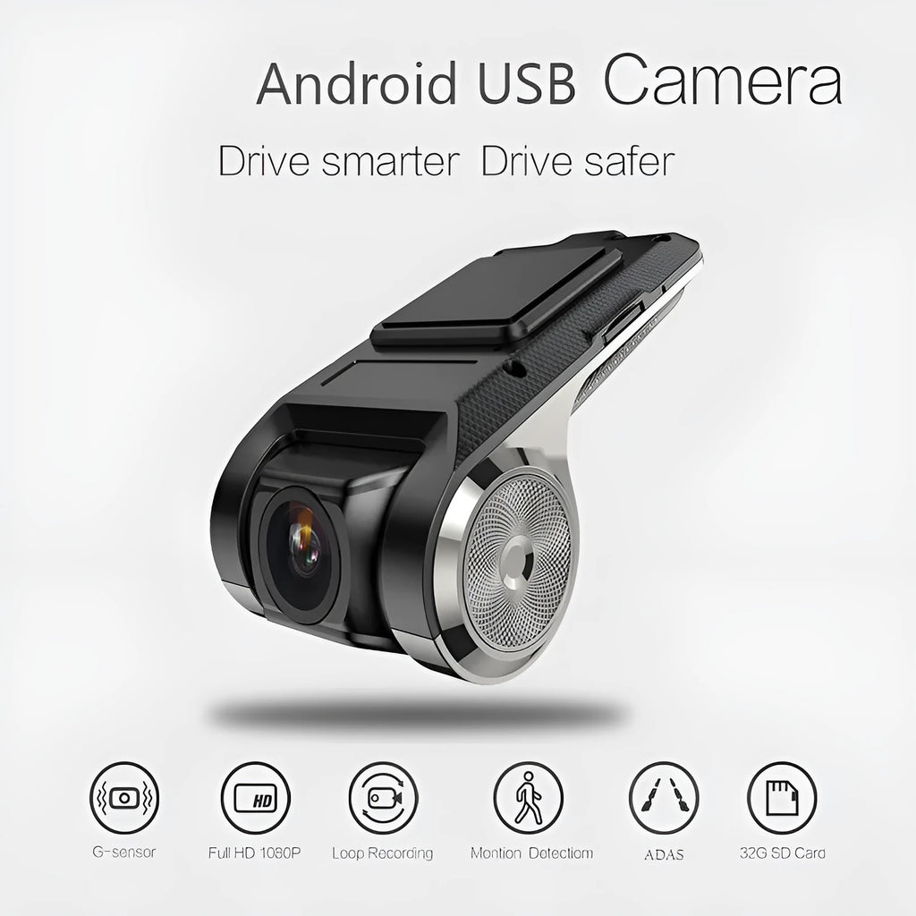 Zinc alloy automotive data recorder with 150-degree rotating lens and USB cable for vehicle navigation connection