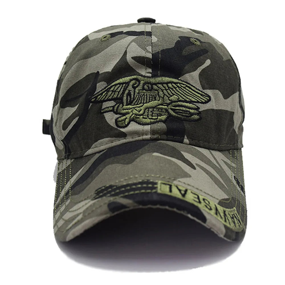 Army tactical baseball cap in green with adjustable strap lightweight polyester cotton blend