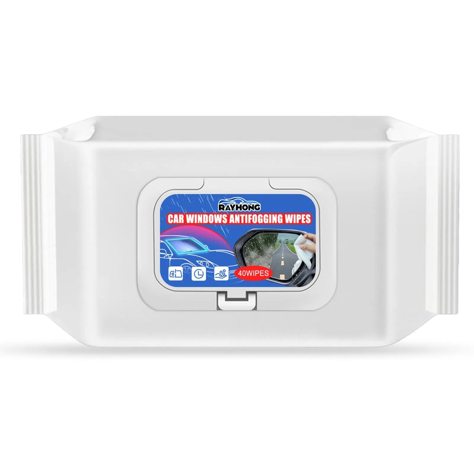 Car anti-fog rainproof wipes 40pcs in compact pack with water-base resin and non-woven fabric for windscreens
