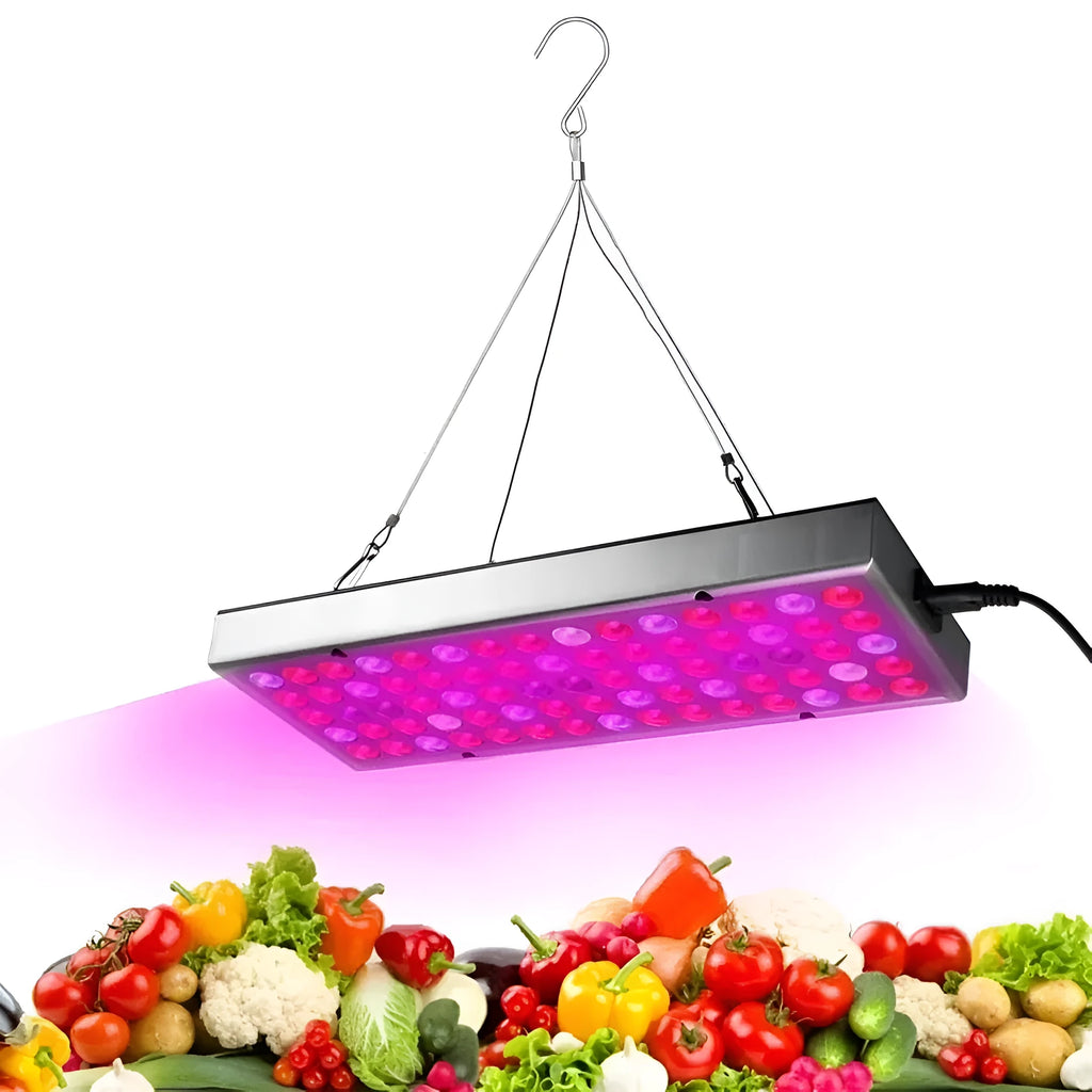 25W LED plant supplement light with 75 LEDs and steel hanging kit for greenhouse seedling use
