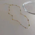 Square colour fine clavicle chain necklace with geometric artificial crystal quadrilateral pendants