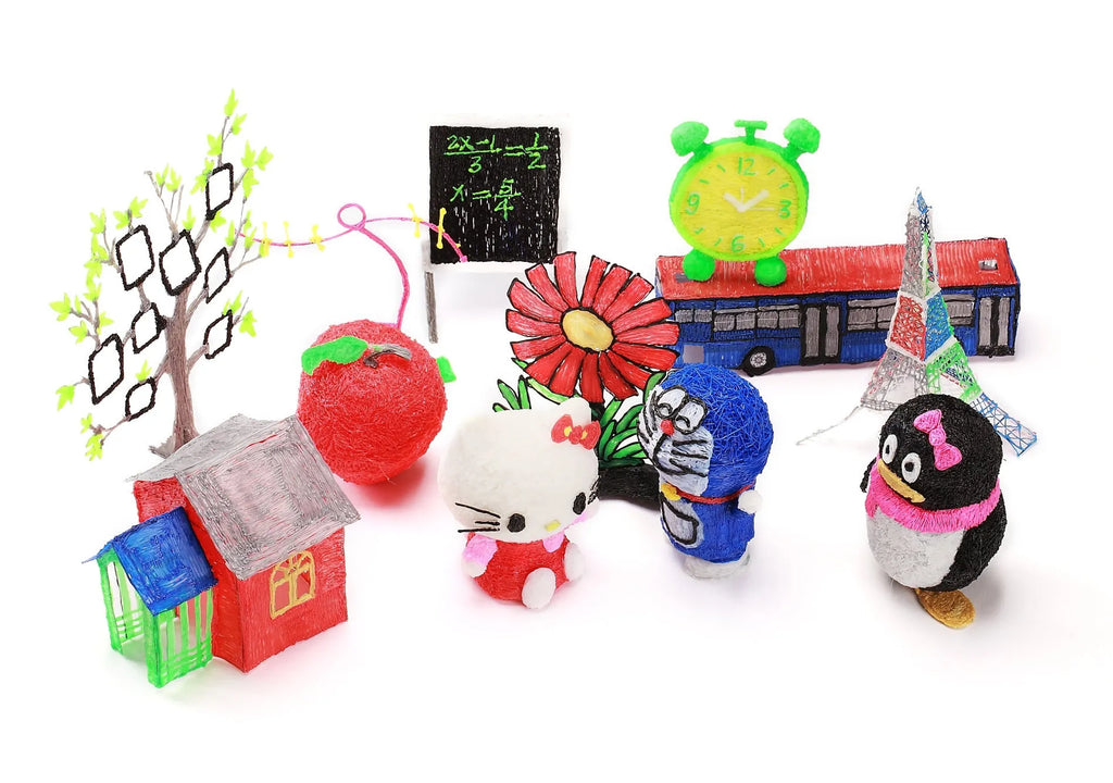3D printing pen for children with LCD screen and ceramic nozzle in blue, orange, purple, white